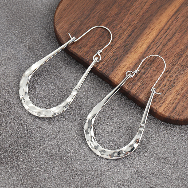 Artisan Hammered Horseshoe Hoop Earrings — Unique Artisan Design